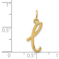 14K Yellow Gold Letter L Initial Charm view 4