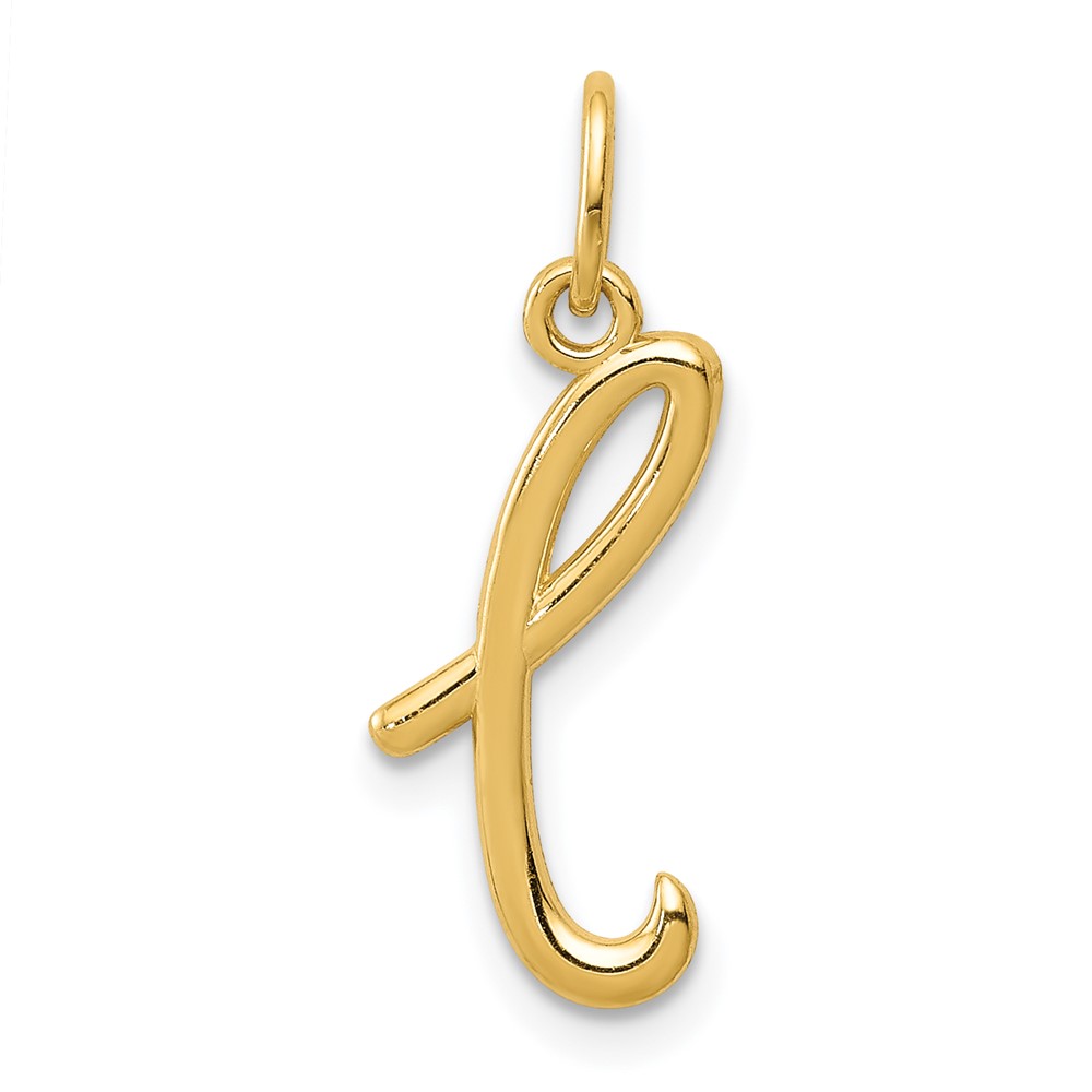 14k Yellow Gold Letter L Initial Charm