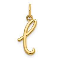 14K Yellow Gold Letter L Initial Charm view 1