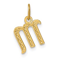 14K Yellow Gold Letter M Initial Charm view 3