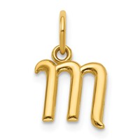 14K Yellow Gold Letter M Initial Charm view 1