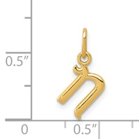 14K Yellow Gold Letter N Initial Charm view 4