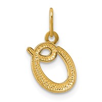 14K Yellow Gold Letter O Initial Charm view 3