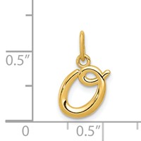 14K Yellow Gold Letter O Initial Charm view 4