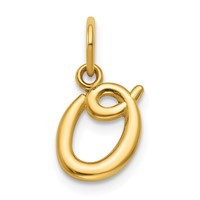14K Yellow Gold Letter O Initial Charm view 1