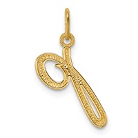 14K Yellow Gold Letter P Initial Charm view 3