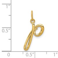 14K Yellow Gold Letter P Initial Charm view 4