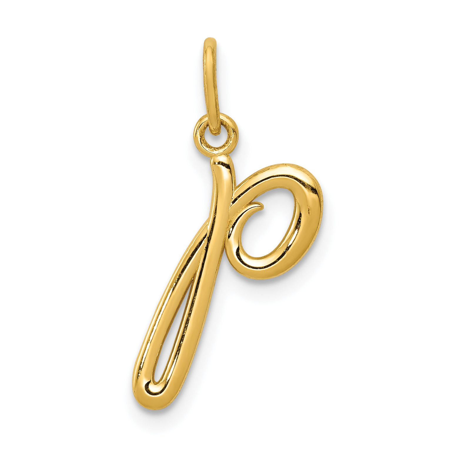 14k Yellow Gold Letter P  Initial Charm (YC1060P)