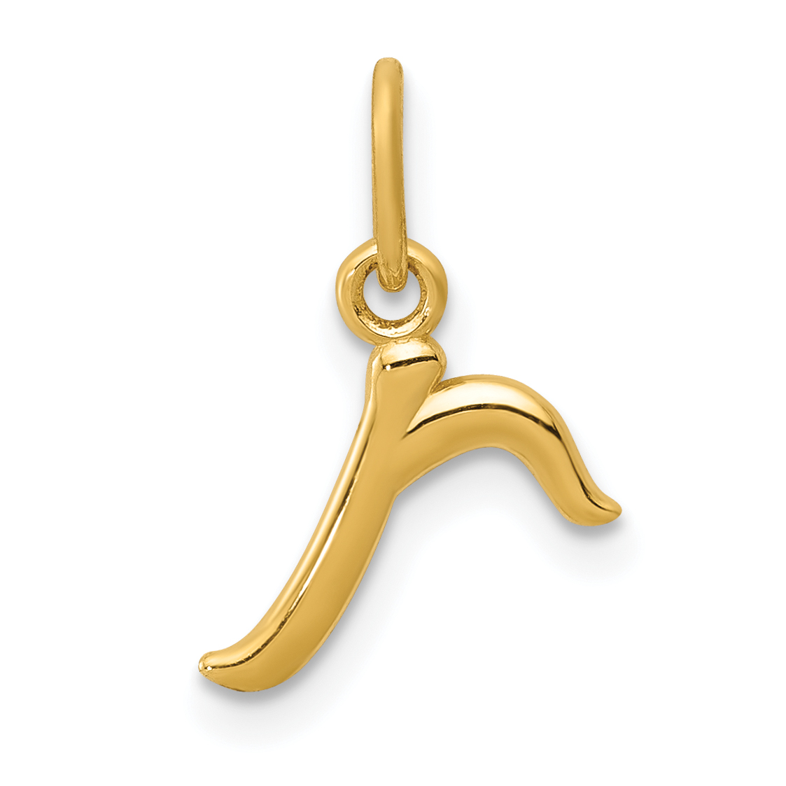 14k Yellow Gold Letter R Initial Charm (YC1060R)