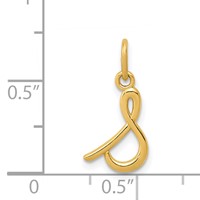 14K Yellow Gold Letter S Initial Charm view 4