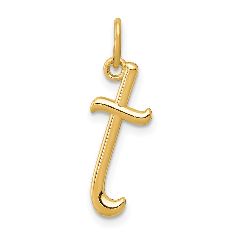 14k Yellow Gold Letter T Initial Charm