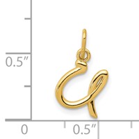14K Yellow Gold Letter U Initial Charm view 4