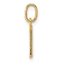 14K Yellow Gold Letter V Initial Charm view 2