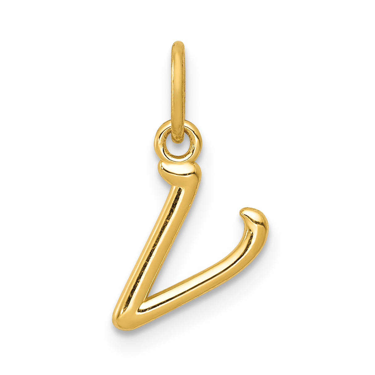 14k Yellow Gold Letter V Initial Charm (YC1060V)