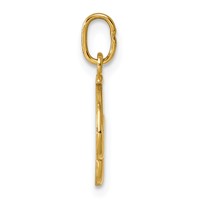 14K Yellow Gold Letter W Initial Charm view 2