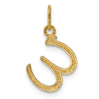 14K Yellow Gold Letter W Initial Charm view 3