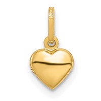 14K Yellow Gold Polished 3-D Puffed Heart Charm view 4