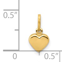 14K Yellow Gold Polished 3-D Puffed Heart Charm view 3