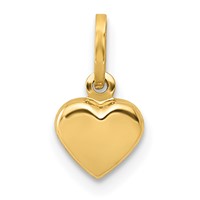 14K Yellow Gold Polished 3-D Puffed Heart Charm view 1
