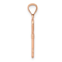 14K Rose Gold 3D Polished Heart Key Charm view 2