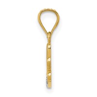 14K and White Rhodium Diamond-cut Love Script Pendant view 2
