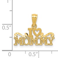 14K Yellow Gold I Heart Mommy Pendant view 3