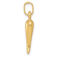 14K Yellow Gold Hollow Italian Horn Charm view 2