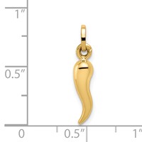 14K Yellow Gold Hollow Italian Horn Charm view 3