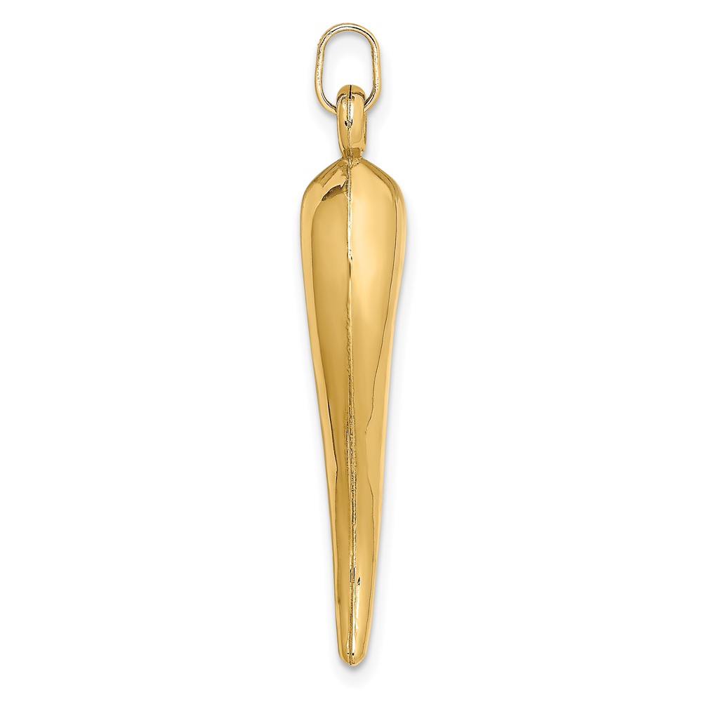 14k Hollow 3D Italian Horn Charm (YC1096)