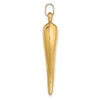 14K Yellow Gold Hollow 3-D Italian Horn Charm view 2