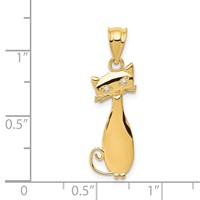 14K Diamond Cat Pendant view 3