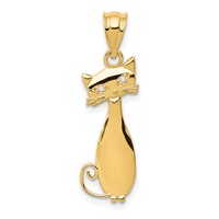 14K Diamond Cat Pendant view 1