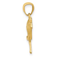 14K Yellow Gold Textured Kangaroo Pendant view 2