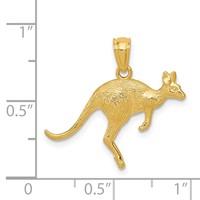 14K Yellow Gold Textured Kangaroo Pendant view 3