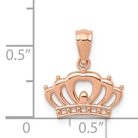14K Rose Gold Crown Pendant view 3