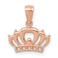 14K Rose Gold Crown Pendant view 1