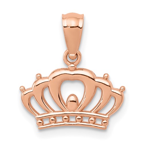 14K Rose Gold Crown Pendant