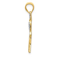14K and White Rhodium Diamond Palm Tree Pendant view 2