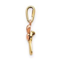 14K Yellow and Rose Gold CZ Cross Heart Pendant view 2