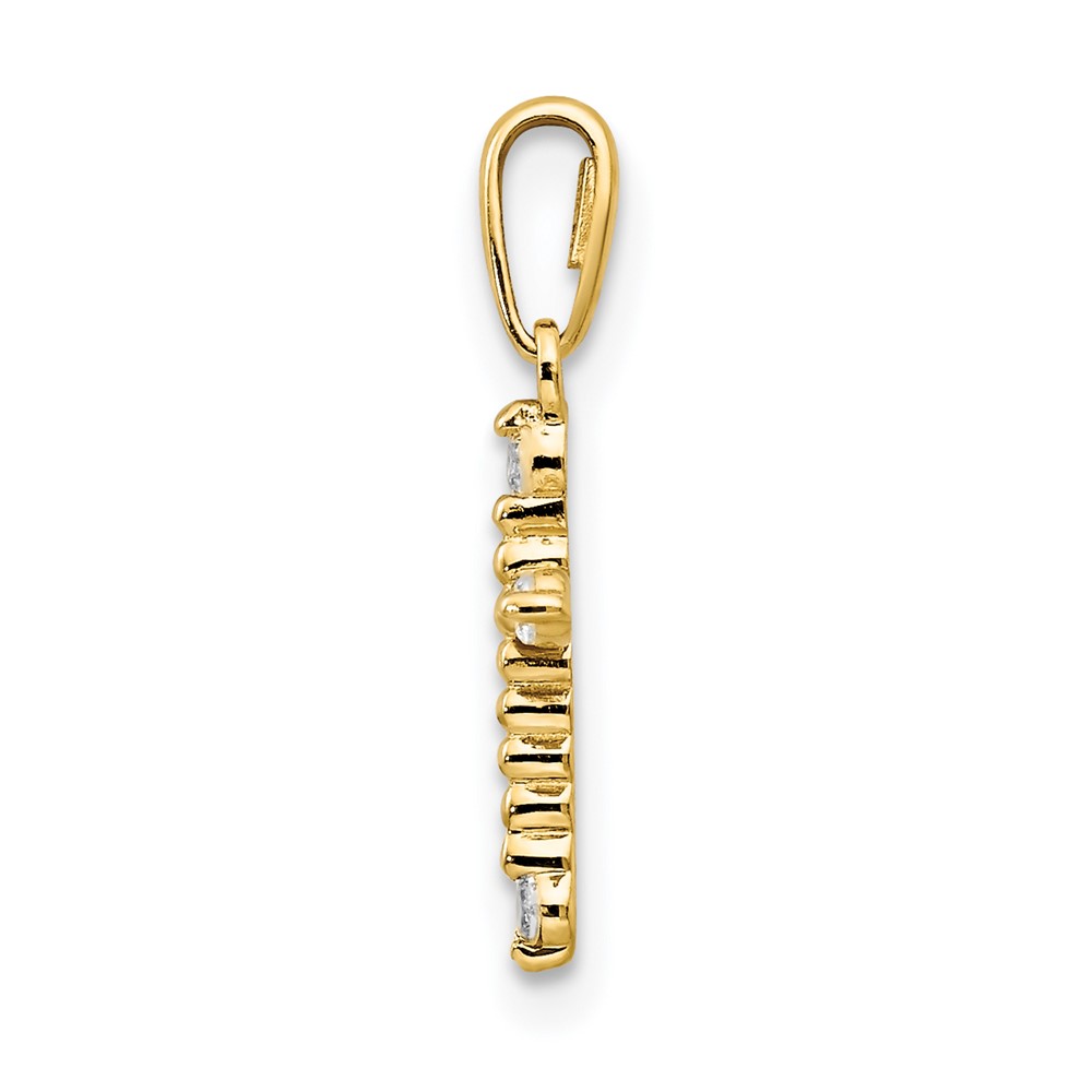14k CZ Children's Cross Pendant (YC1117)
