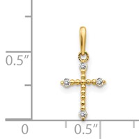 14K Yellow Gold CZ Cross Pendant view 3