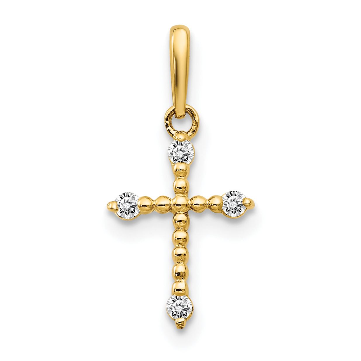 14k CZ Children's Cross Pendant (YC1117)