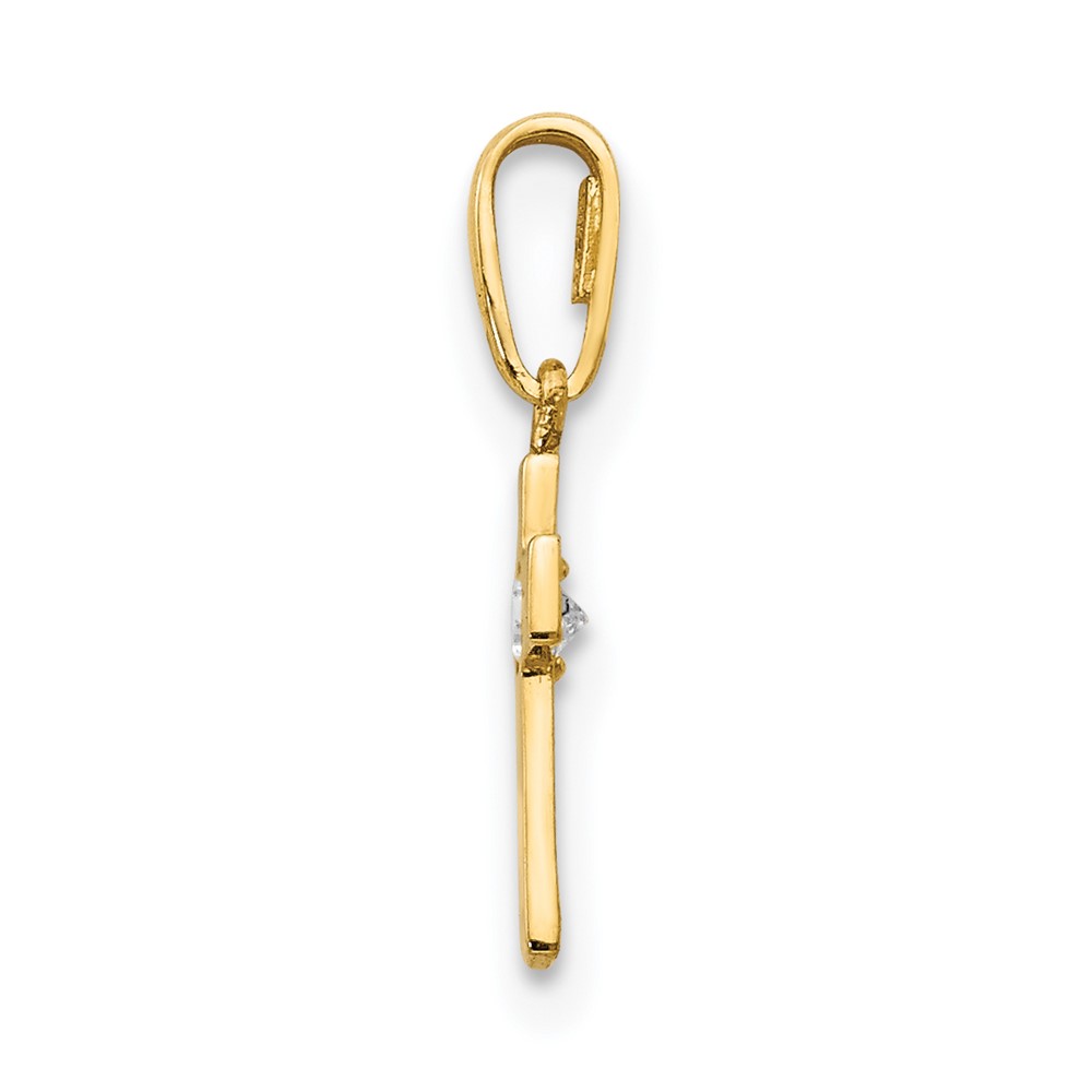 14k CZ Children's Cross Pendant (YC1126)