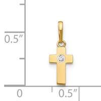 14K CZ Cross Pendant view 3