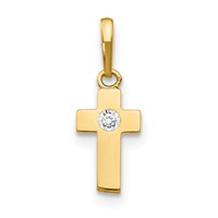 14K CZ Cross Pendant view 1