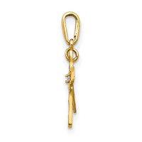 14K CZ Diamond-cut Cross Pendant view 2