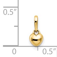 14K 5mm Yellow Gold Solid Heart Pendant view 3