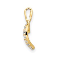 14K Yellow Gold CZ Children's Heart Pendant view 2