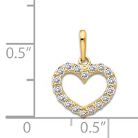 14K Yellow Gold CZ Children's Heart Pendant view 3