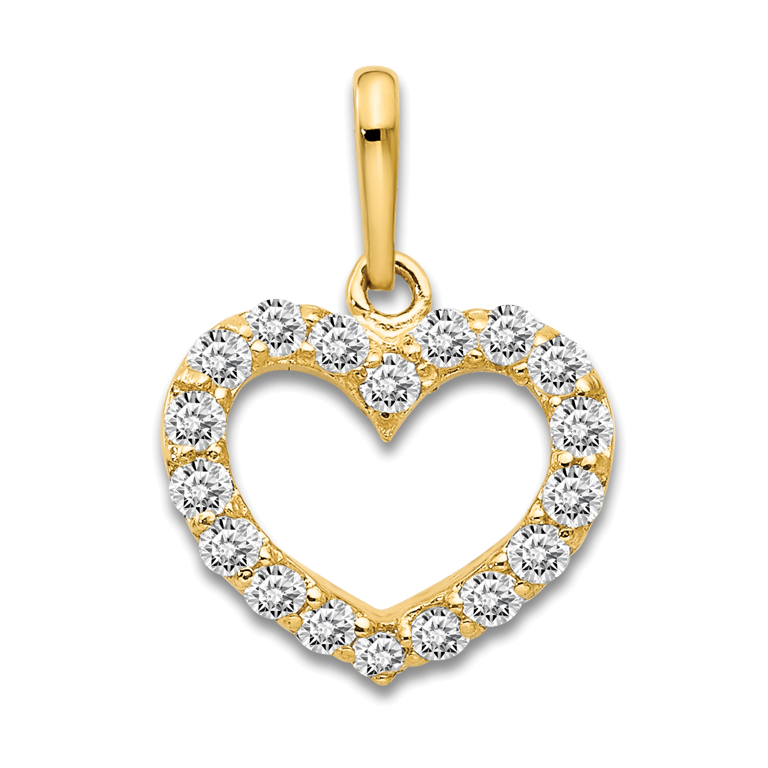 14k CZ Children's Heart Pendant (YC1146)